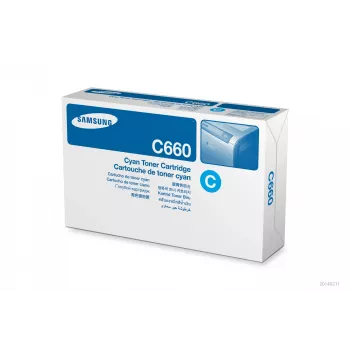 Cartucho de tóner Samsung CLP-C660B cian de alto rendimiento, 2000 páginas, cian, 1 unidad
