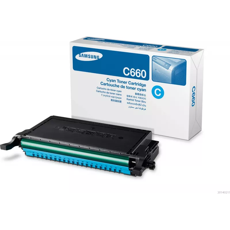 Cartucho de tóner Samsung CLP-C660B cian de alto rendimiento, 2000 páginas, cian, 1 unidad