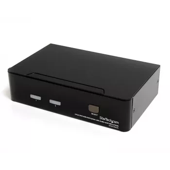 Conmutador KVM USB DVI de 2 puertos StarTech.com con audio y hub USB 2.0
