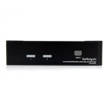 Conmutador KVM USB DVI de 2 puertos StarTech.com con audio y hub USB 2.0