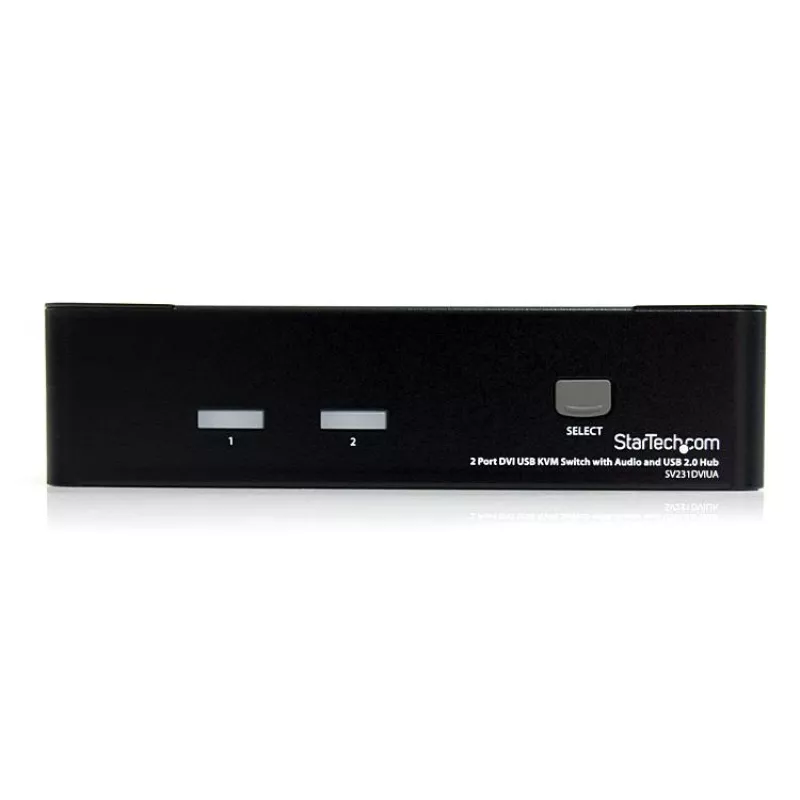Conmutador KVM USB DVI de 2 puertos StarTech.com con audio y hub USB 2.0