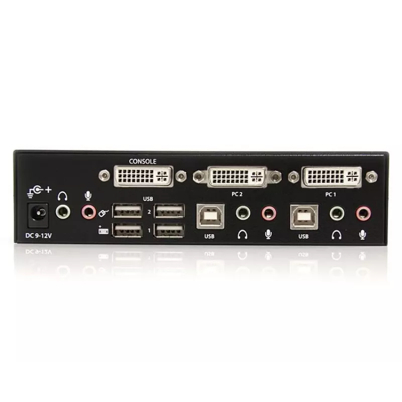 Conmutador KVM USB DVI de 2 puertos StarTech.com con audio y hub USB 2.0