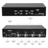 Conmutador KVM USB DisplayPort de 4 puertos StarTech.com con audio, 3840 x 2400 píxeles, negro