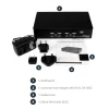 Conmutador KVM USB DisplayPort de 4 puertos StarTech.com con audio, 3840 x 2400 píxeles, negro