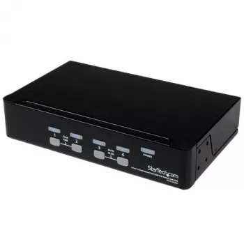Conmutador KVM USB StarTech.com de 4 puertos para rack 1HE con OSD, 1920 x 1440 píxeles, montaje en rack, 5,4 W, 1HE, negro