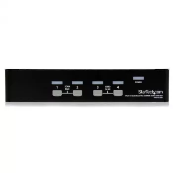Conmutador KVM USB StarTech.com de 4 puertos para rack 1HE con OSD, 1920 x 1440 píxeles, montaje en rack, 5,4 W, 1HE, negro