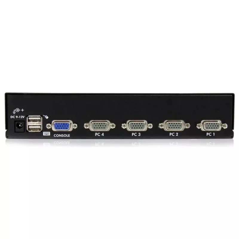Conmutador KVM USB StarTech.com de 4 puertos para rack 1HE con OSD, 1920 x 1440 píxeles, montaje en rack, 5,4 W, 1HE, negro