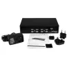 Conmutador KVM USB StarTech.com de 4 puertos para rack 1HE con OSD, 1920 x 1440 píxeles, montaje en rack, 5,4 W, 1HE, negro
