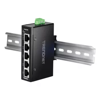 Switch de red TRENDnet TI-ELC50 no gestionado 5 puertos Fast Ethernet (10/100), 9,6–60 V, montaje en pared/carril DIN