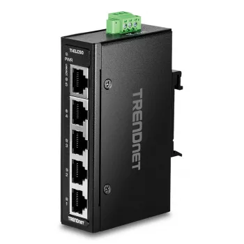 Switch de red TRENDnet TI-ELC50 no gestionado 5 puertos Fast Ethernet (10/100), 9,6–60 V, montaje en pared/carril DIN