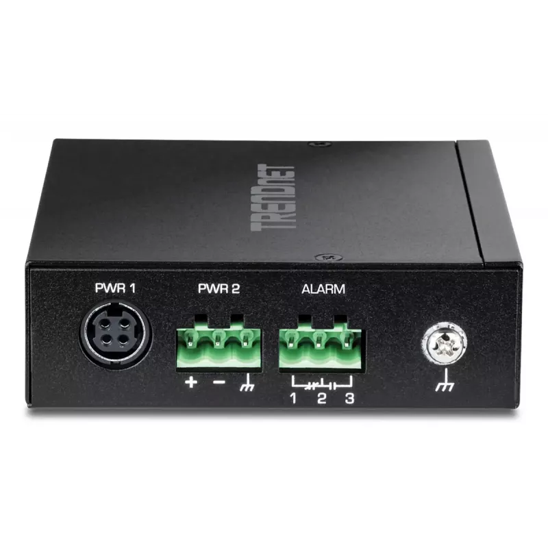 Switch Gigabit Ethernet no gestionado TRENDnet TI-G51SC, 4x RJ-45 10/100/1000, capacidad 10 Gbit/s, 2000 MAC, 9–60 V, montaje en pared