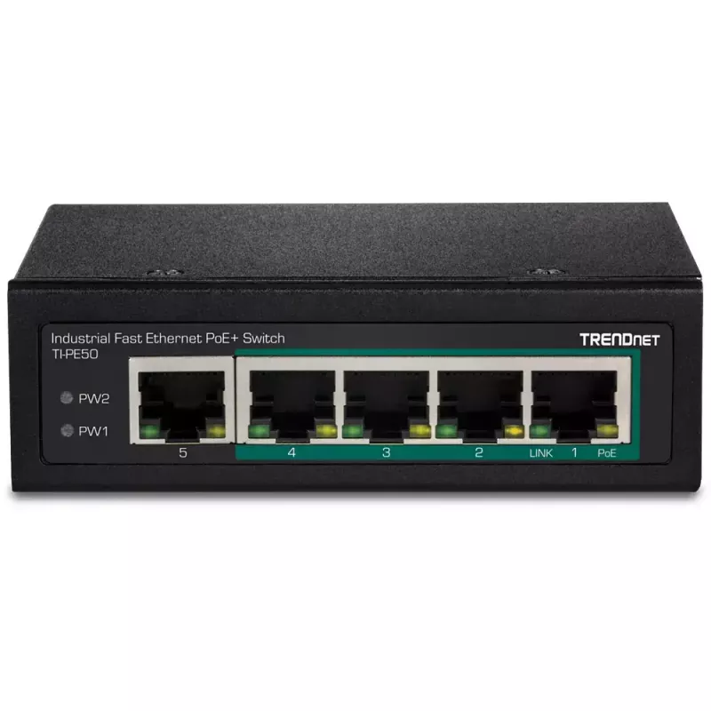 Switch no gestionado Trendnet TI-PE50 Power over Ethernet negro