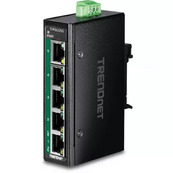 TRENDnet TI-PGLC50 Switch industrial Gigabit Ethernet PoE+ de 5 puertos no gestionado