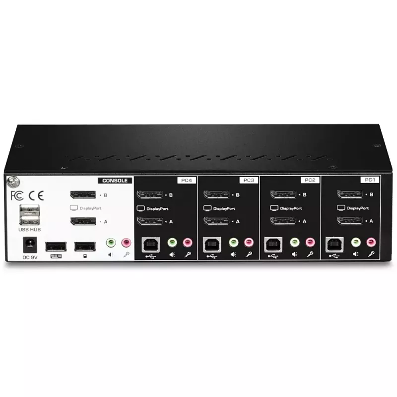 Switch KVM Trendnet TK-440DP negro plata