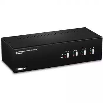 Switch KVM Trendnet TK-440DP negro plata