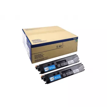 Cartucho de tóner Brother TN-329CTWIN cian, original, pack de 2, rendimiento de 12.000 páginas
