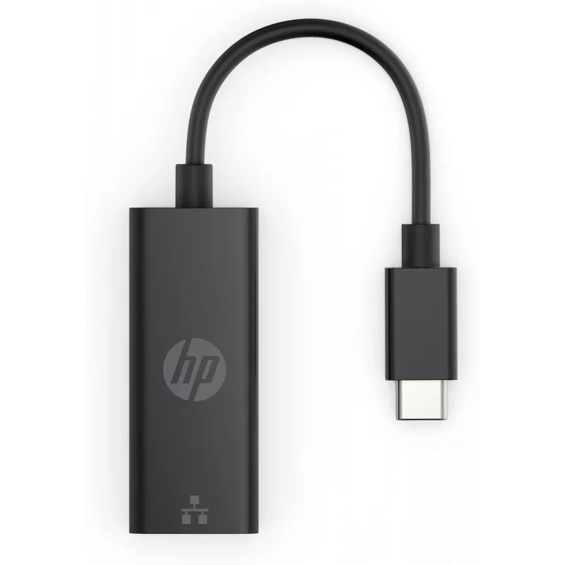 Adaptador HP USB-C a RJ45, USB Type-C, RJ-45, conector macho, negro, Business, Windows 10, Windows 7, Windows 8, Windows 8.1