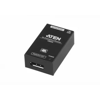 Repetidor AV ATEN 4K Display Port Booster VB905-AT-G — 4K (4096×2160), con cable, alcance de 20 m, 5 V/2,6 A, negro