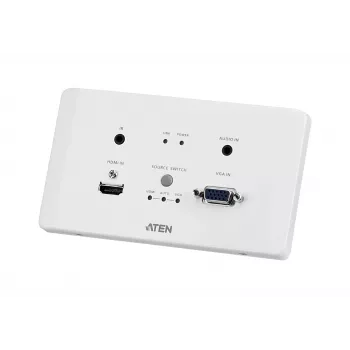 Transmisor ATEN HDMI y VGA HDBaseT con placa de pared UE / PoH (4K@100m) (HDBaseT Class A)