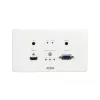 Transmisor ATEN HDMI y VGA HDBaseT con placa de pared UE / PoH (4K@100m) (HDBaseT Class A)