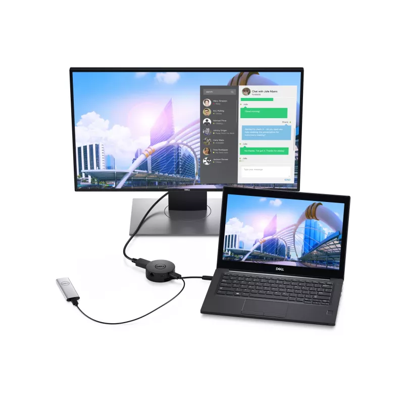 DELL DA300 Cableado USB 3.2 Gen 2 (3.1 Gen 2) Type-C Negro