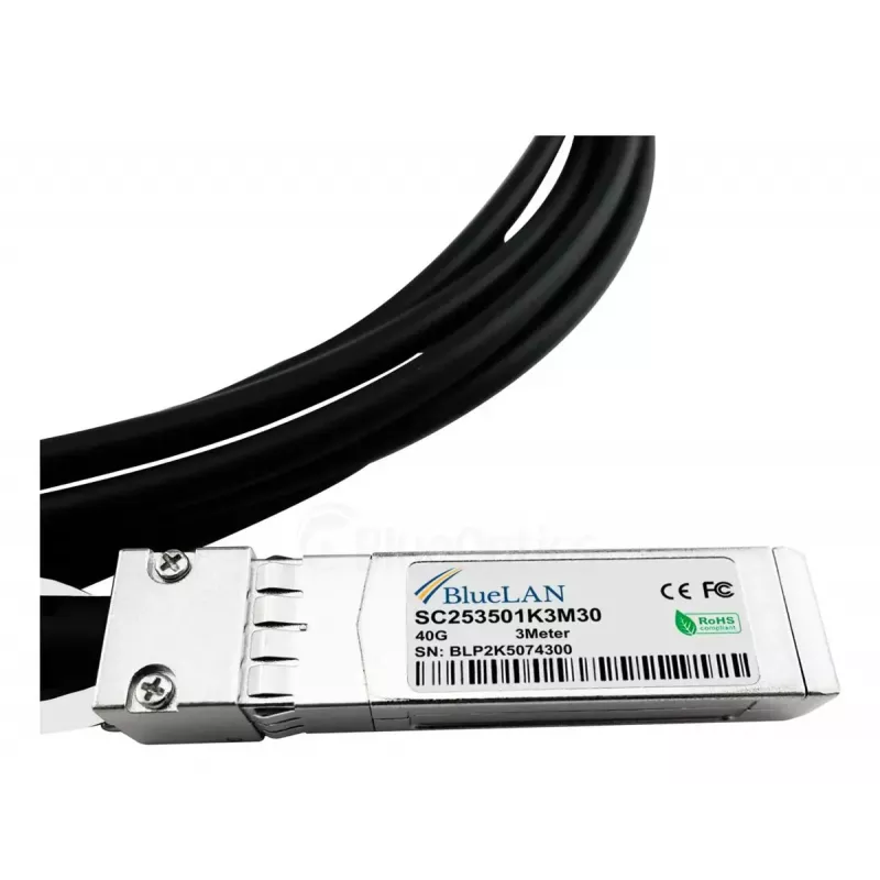 Cable DAC BlueOptics X4DACBL3-BL 3m QSFP 4x SFP+ negro