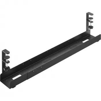 Canaleta guía de cables universal InLine de 3 niveles (80/100/120 cm) para montaje bajo mesa, negra