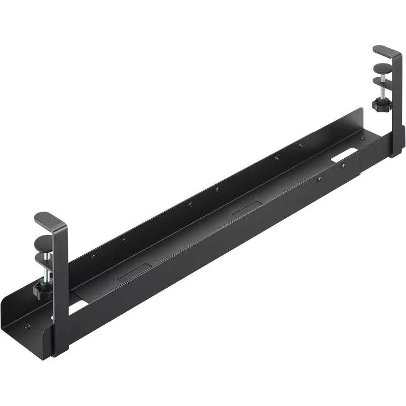 Canaleta guía de cables universal InLine de 3 niveles (80/100/120 cm) para montaje bajo mesa, negra