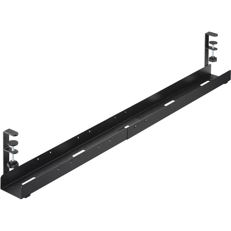 Canaleta guía de cables universal InLine de 3 niveles (80/100/120 cm) para montaje bajo mesa, negra