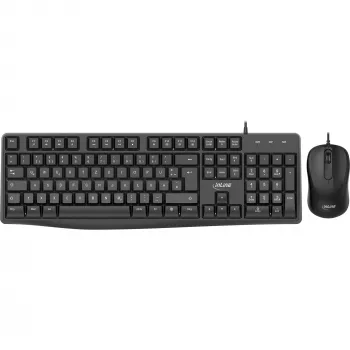 InLine Basic Desktop II, Conjunto de teclado y ratón, cable USB, distribución estándar DE
