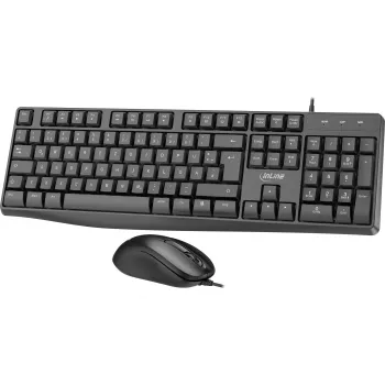 InLine Basic Desktop II, Conjunto de teclado y ratón, cable USB, distribución estándar DE