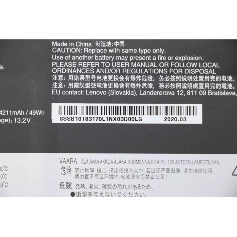 Lenovo 5B10W13927 Pieza de repuesto para portátil Batería