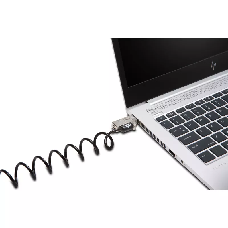 Kensington Slim NanoSaver 2.0 Candado portátil con llave Plateado Negro 1.8m