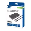 ACT Estación de acoplamiento USB-C 4K MST para 2 monitores HDMI, Ethernet, USB-C, 3x USB-A, PD-Passthrough y 1 metro de cable de conexión extraíble