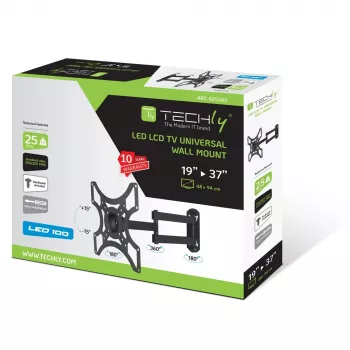 Techly Soporte de pared para LCD LED 19-37'' inclinable 2 articulaciones Negro ICA-LCD 2923B
