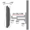 Techly Soporte de pared para LCD LED 19-37'' inclinable 2 articulaciones Negro ICA-LCD 2923B