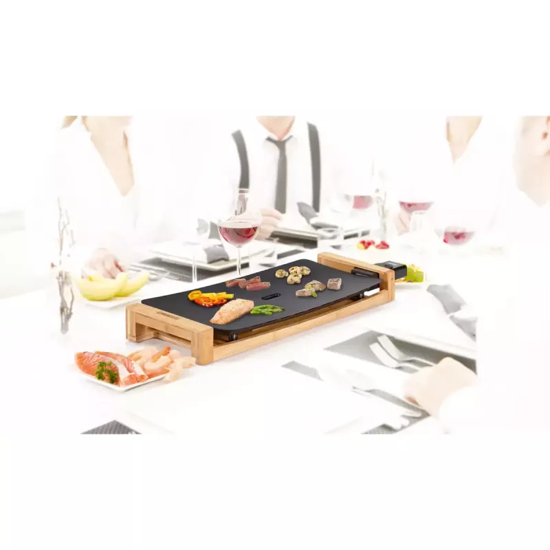 Placa de cocina Princess 103026 Table Chef Pure Black aluminio bambú negro 220W