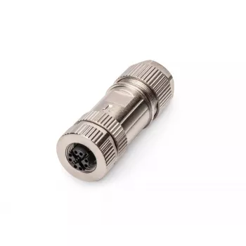 Digitus CAT 6A conector M12 Jack X-coded IP67 plateado plano