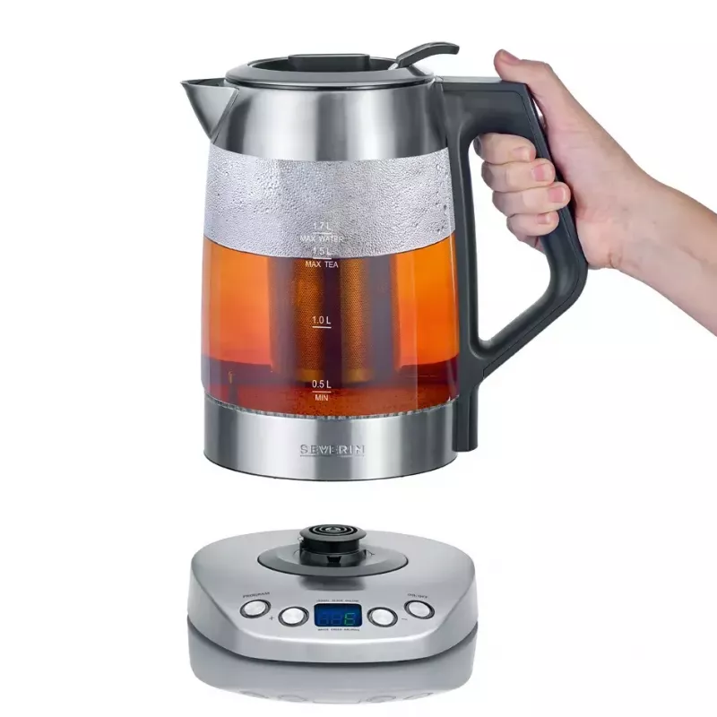Hervidor de agua Severin 1,7 L 3000 W negro acero inoxidable
