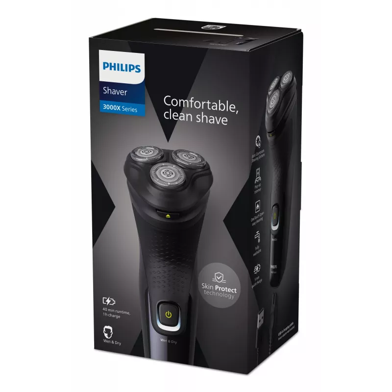 Philips X3021/00 Afeitadora de hombre afeitadora rotativa recortadora negra
