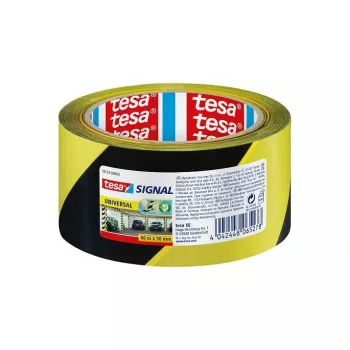 Cinta de balizamiento TESA 58133 negra amarilla 66 m