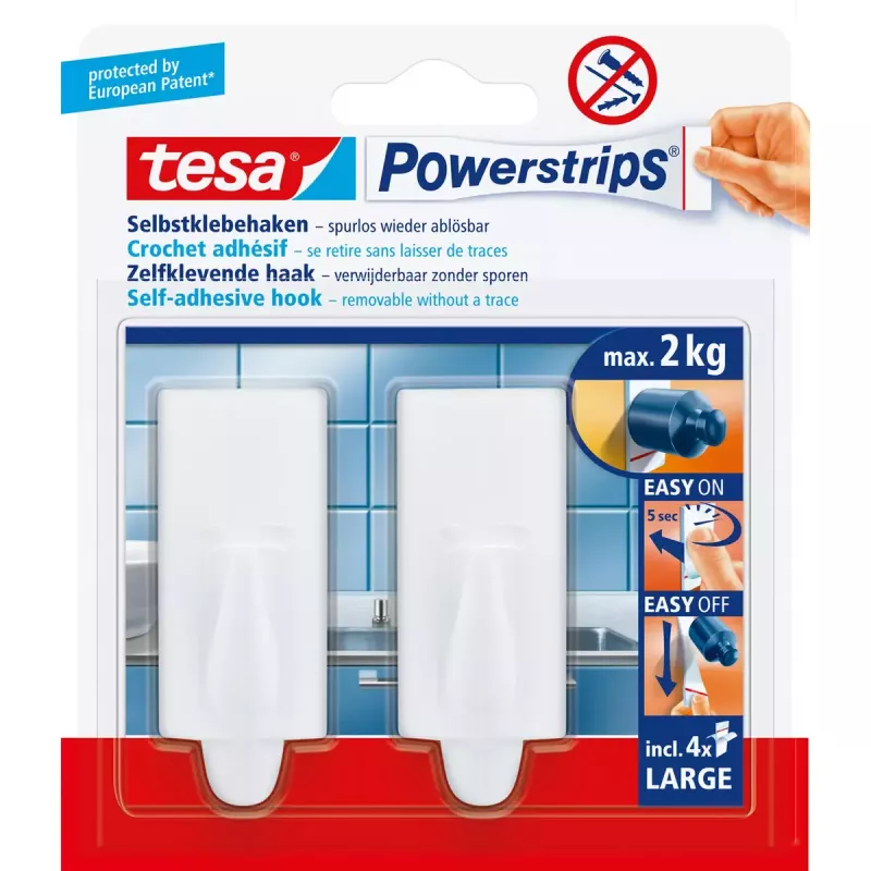 Ganchos universales Tesa Powerstrips Hooks Large TREND