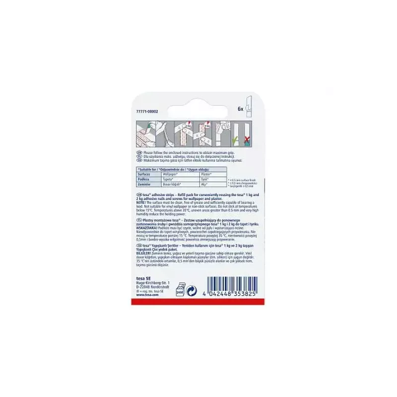 Ganchos universales TESA 77771 interior blanco 6 uds.