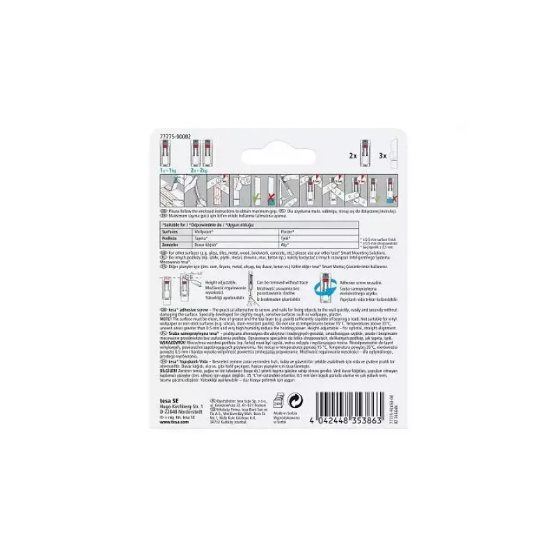 Ganchos universales TESA 77775 exterior blanco 2 uds.