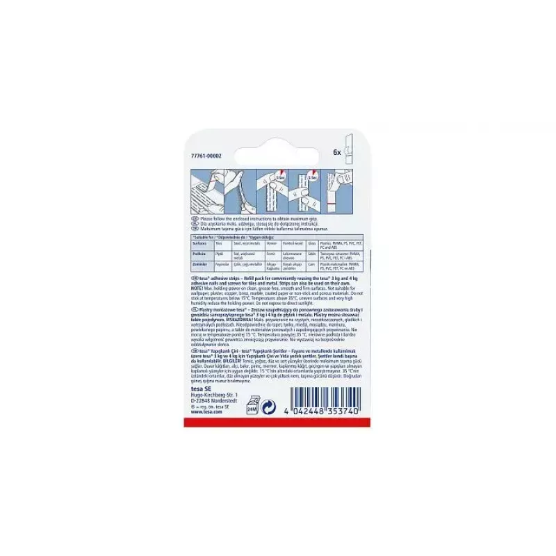 Ganchos universales TESA 77761 interior blanco 6 uds.