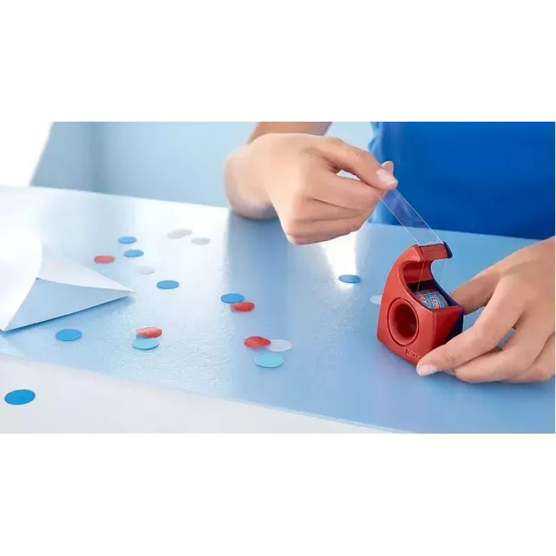 tesa Easy Cut Dispensador manual, rojo/azul, para rollos de hasta 19 mm x 33 m, vacío