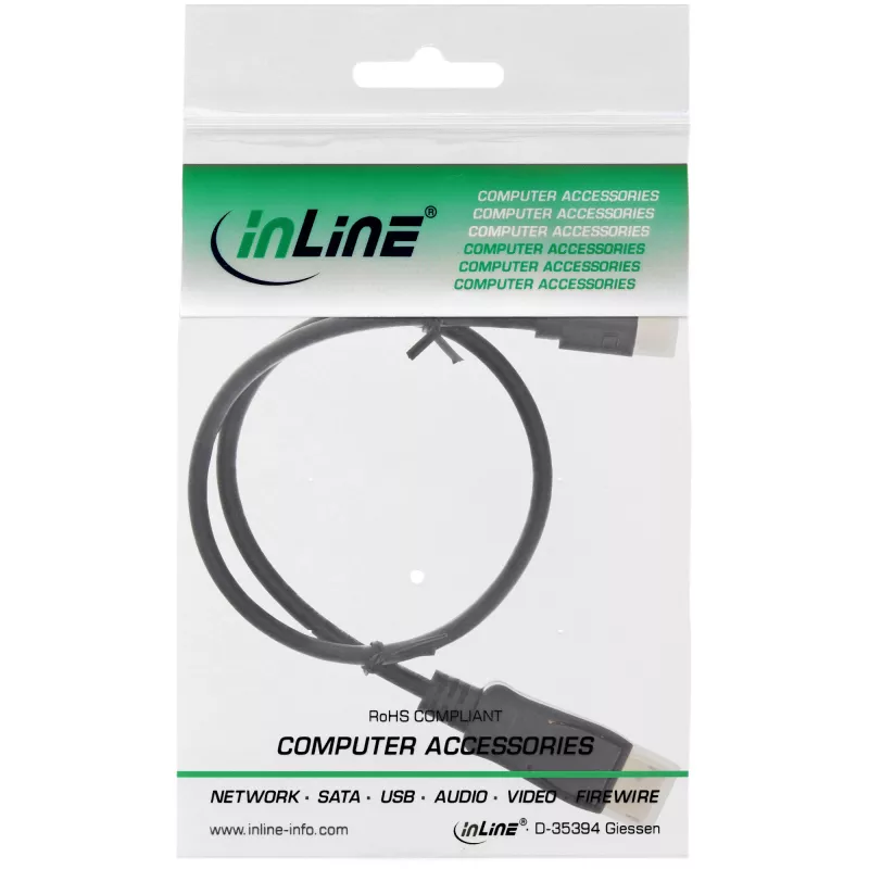 Cable InLine Mini DisplayPort a DisplayPort negro 2m