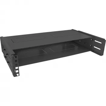 Rack plegable InLine 19 pulgadas, 2HE, 24–40 cm de profundidad, con tapa, negro