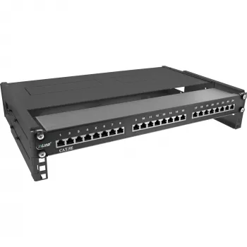 Rack plegable InLine 19 pulgadas, 2HE, 24–40 cm de profundidad, con tapa, negro