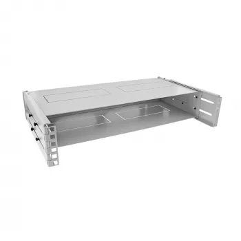 Rack plegable InLine 19 pulgadas, 2HE, 24–40 cm de profundidad, con tapa, gris